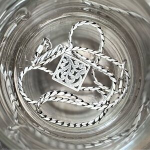 Lois Hill Sterling 925 Necklace W/ Scroll Pendant